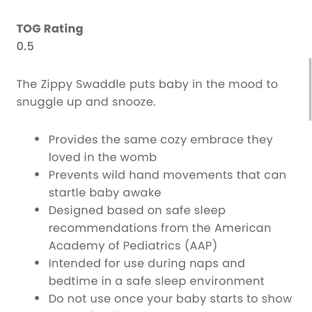 Zipadee Zip Swaddle small/medium (0-3 months)